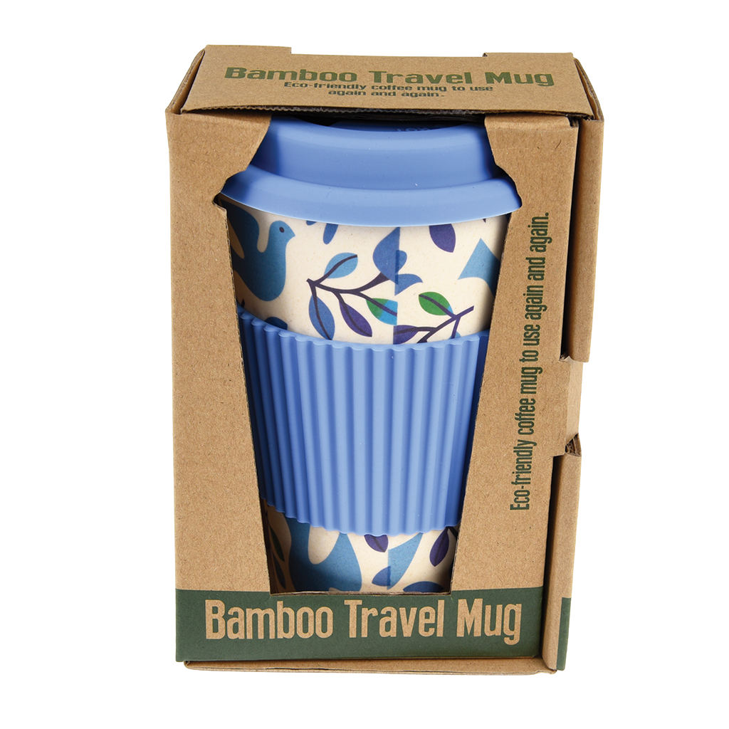 Folk Doves Bamboo Travel Mug Rex London