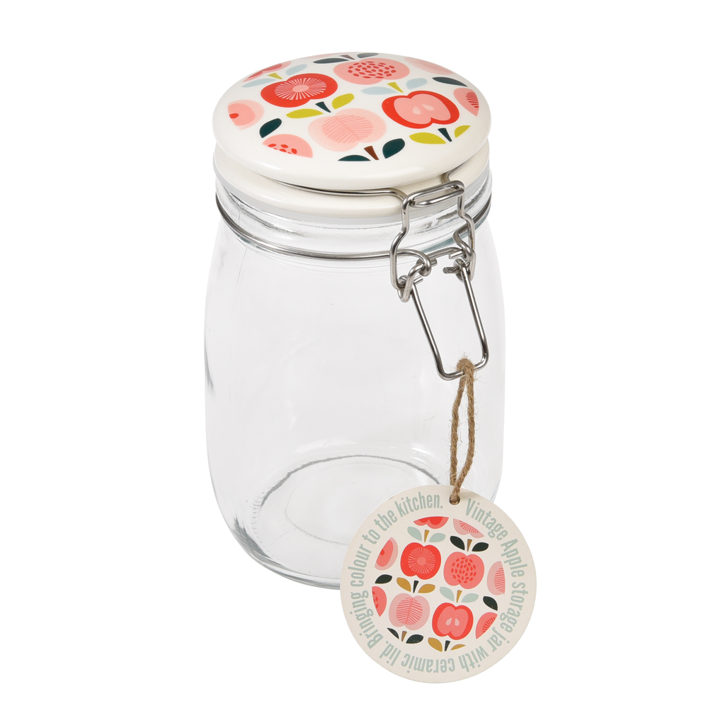 Large Vintage Apple Glass Jar Rex London