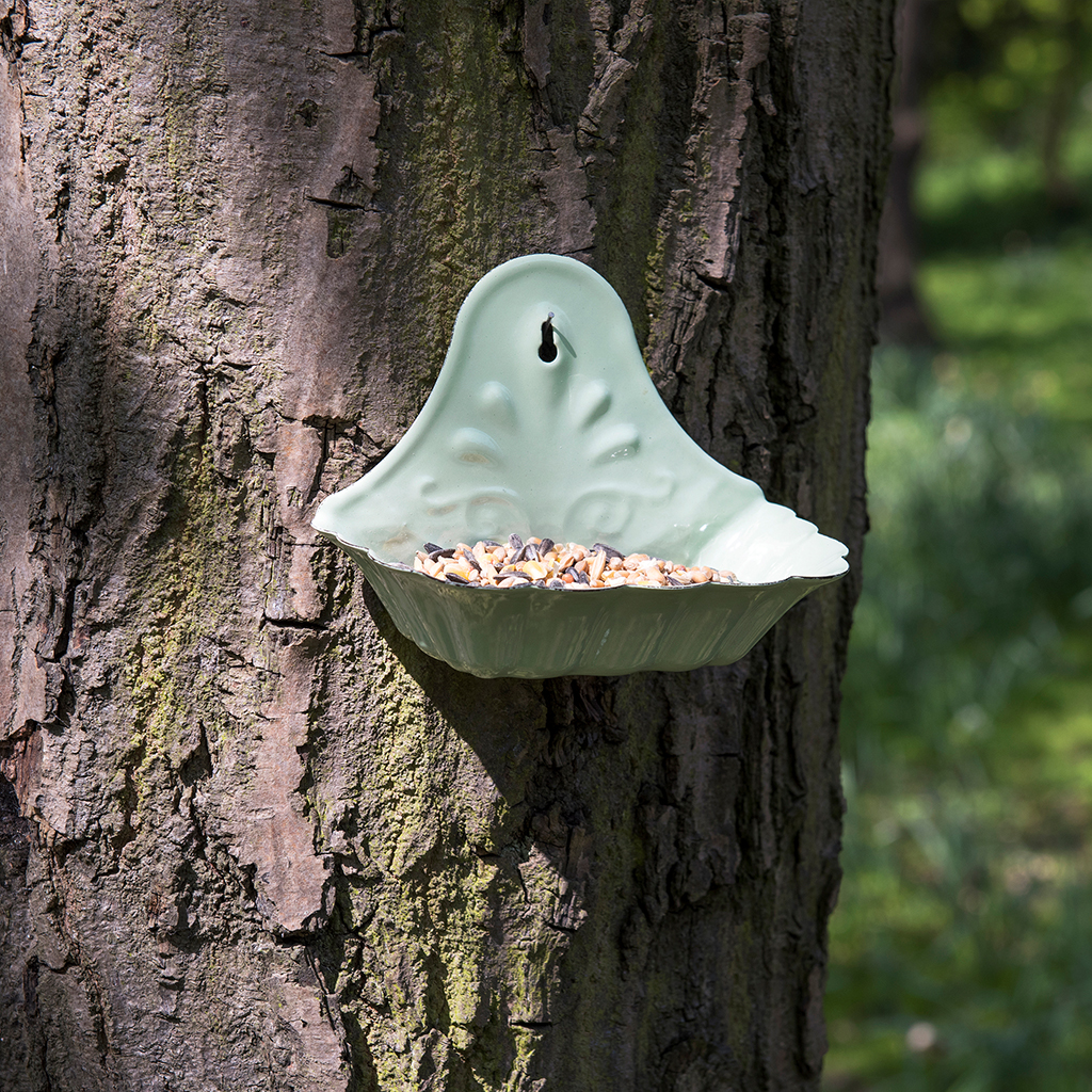 Green Enamel Bird Feeder Rex London
