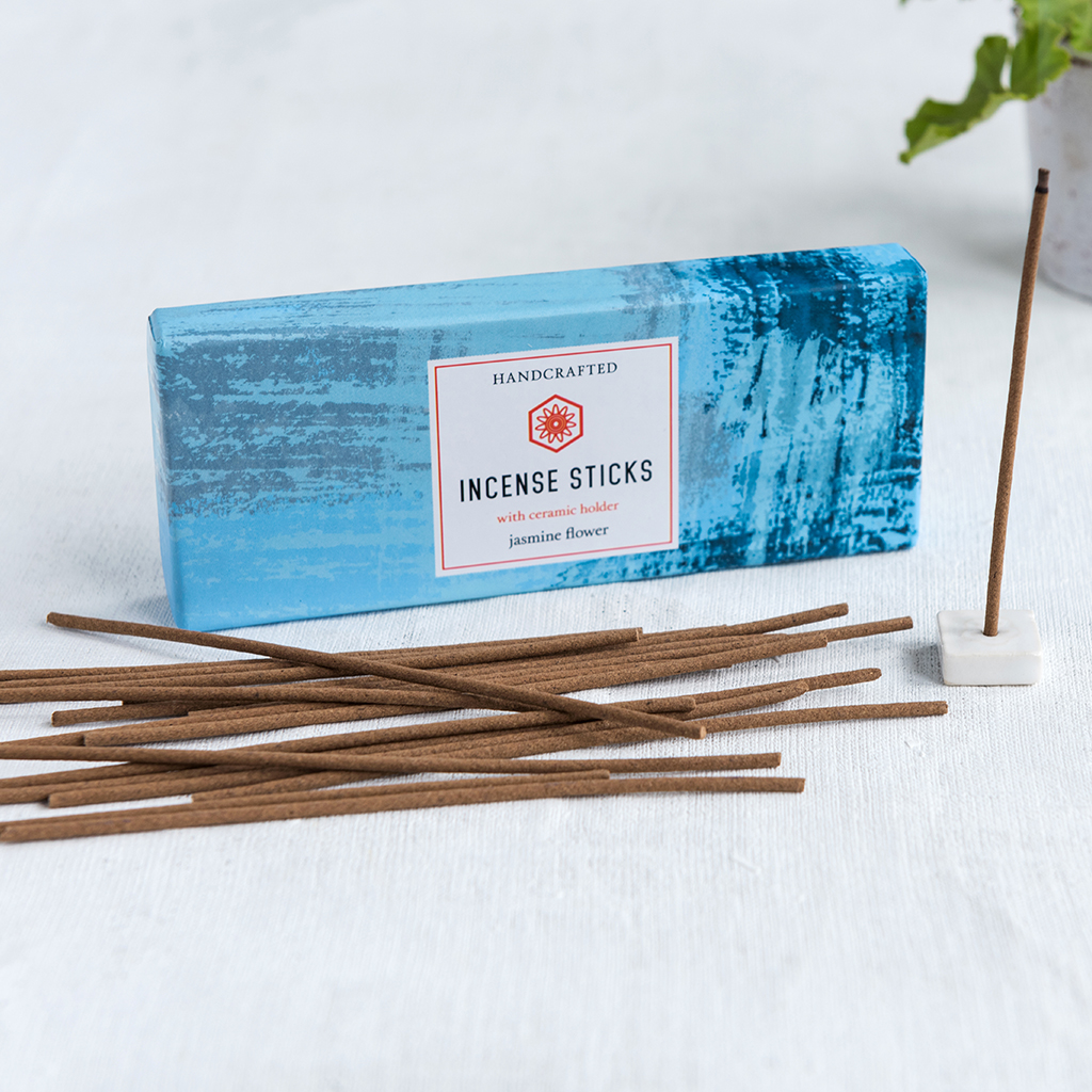 Jasmine Flower Incense Sticks And Holder (50 Sticks) Rex London