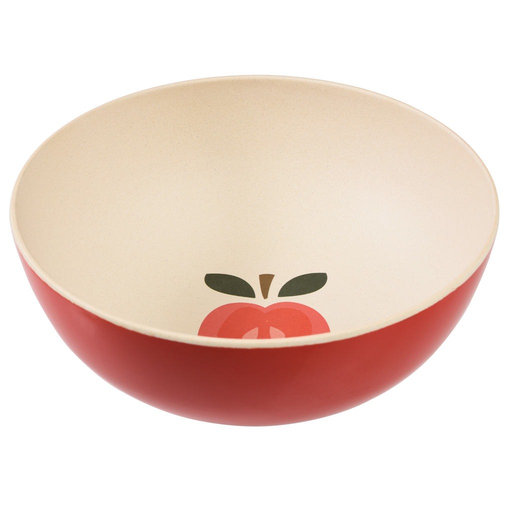 Large Vintage Apple Bamboo Bowl Rex London