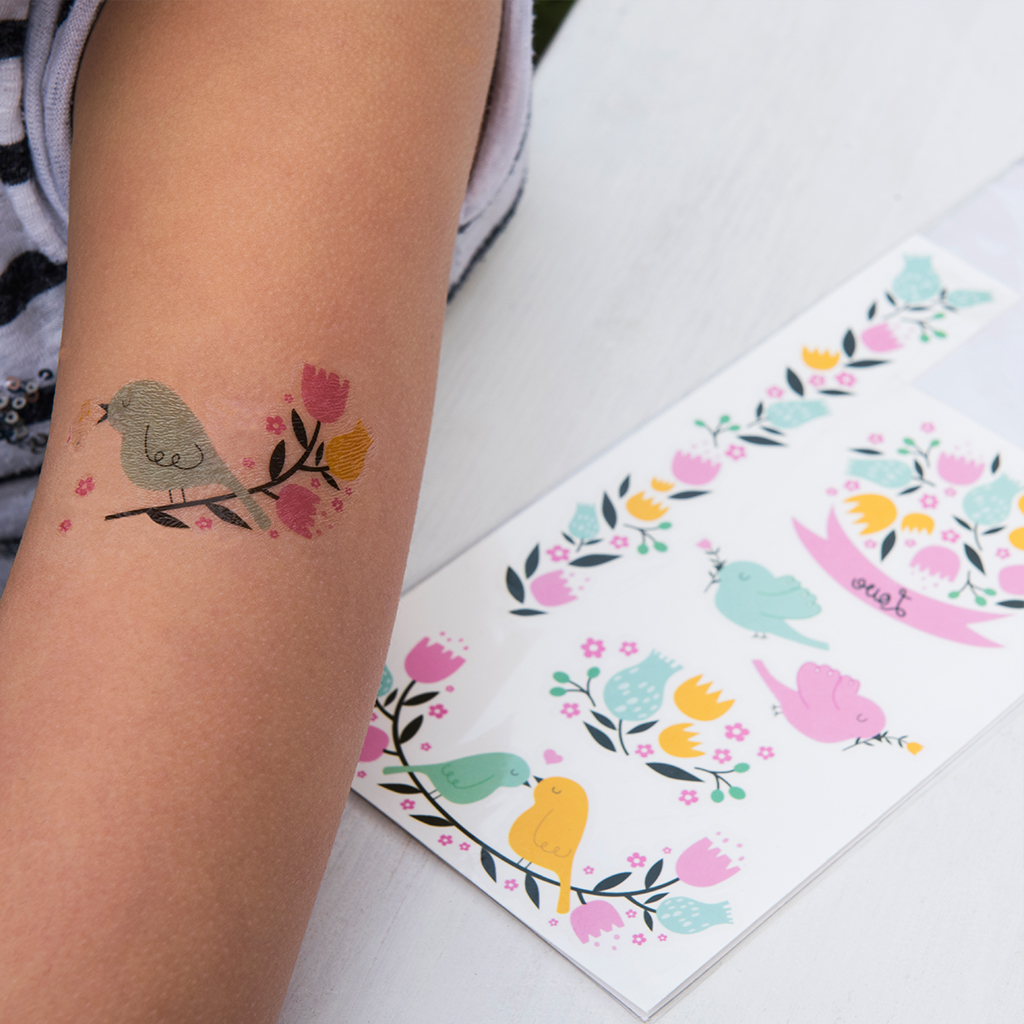 Love Birds Temporary Tattoos Rex London