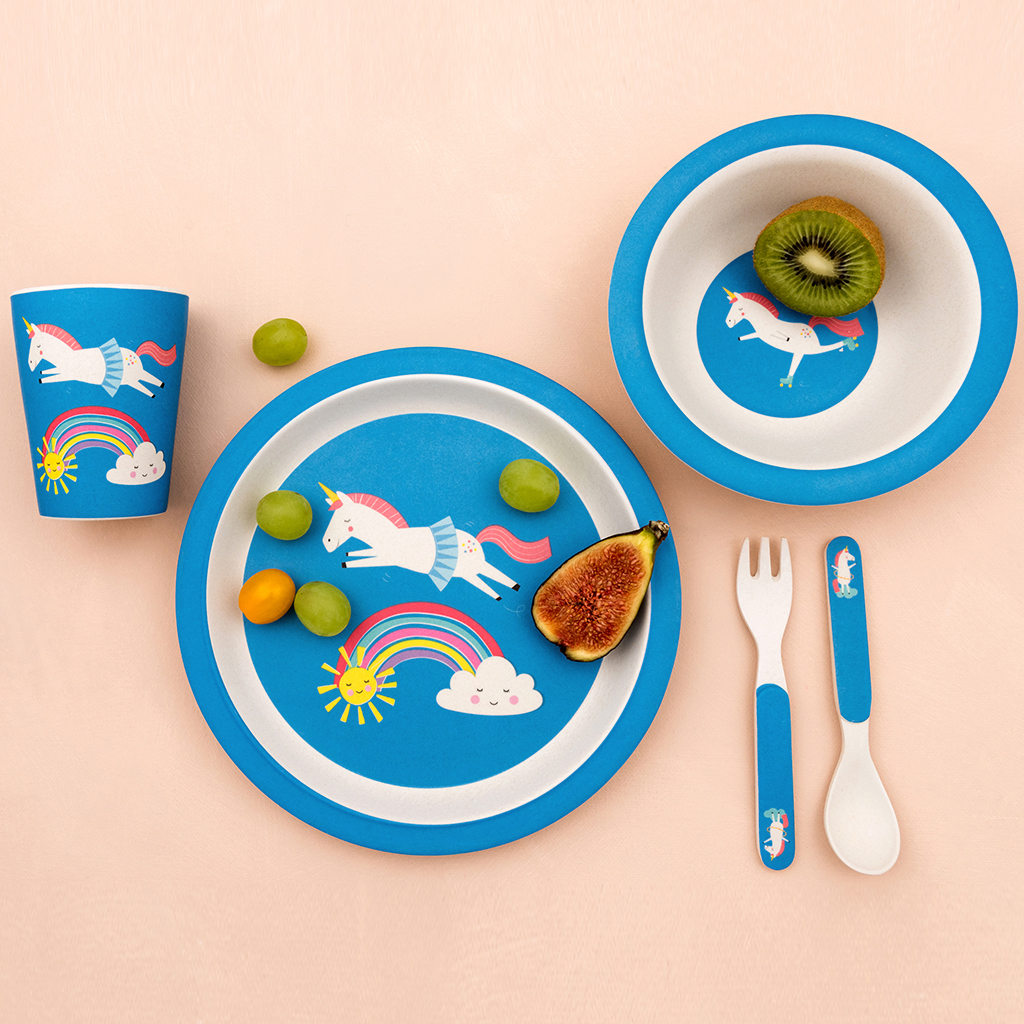Magical Unicorn Bamboo Tableware (set Of 5) Rex London