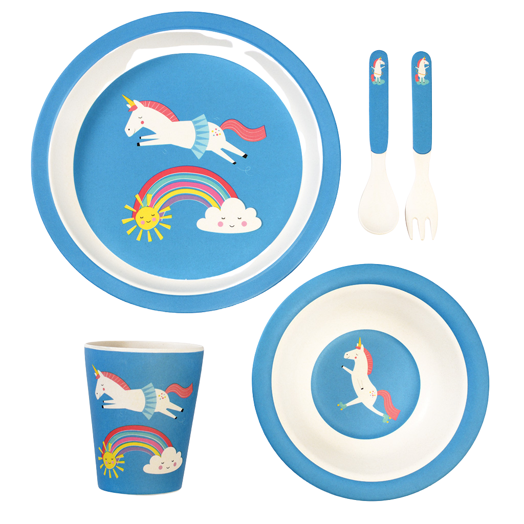 Magical Unicorn Bamboo Tableware (set Of 5) Rex London