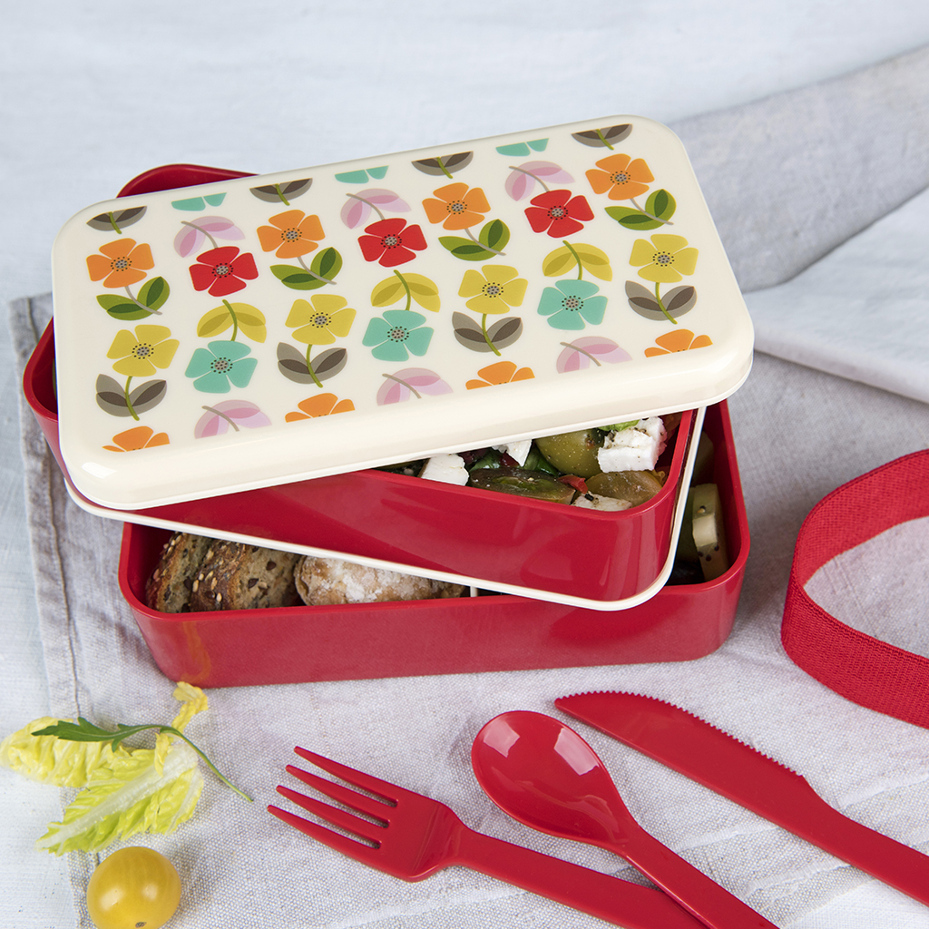 Mid Century Poppy Adult Bento Box Rex London