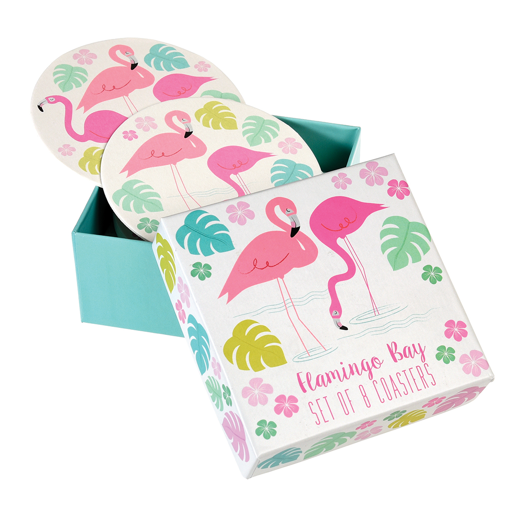 Flamingo Bay Coasters (set Of 8) | Rex London