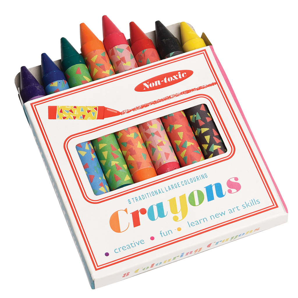 Set Of 8 Large Colourful Crayons Rex London
