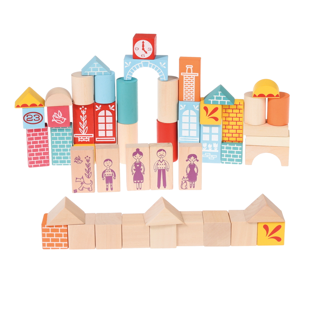 Set Of 50 Wooden Building Blocks Rex London