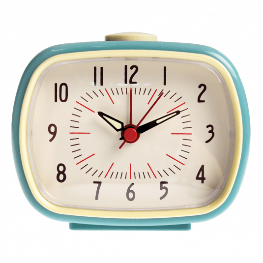 Blue Retro Alarm Clock Rex London, Vintage Looking Alarm Clock