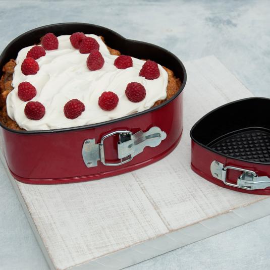 Red Heart Shaped Cake Tin Large Rex London