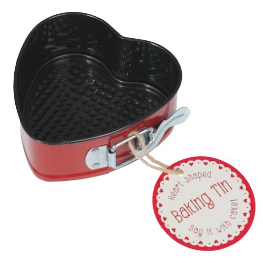 Red Heart Shaped Cake Tin Small Rex London