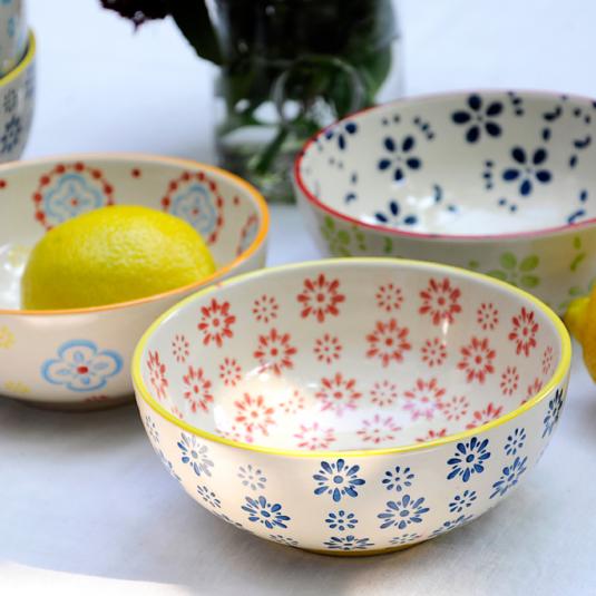 Stoneware Cereal Bowl Cinnamon Flower Rex London