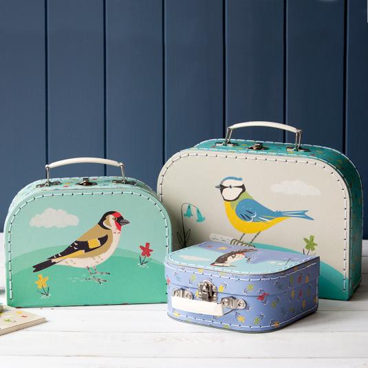 Set Of 3 Garden Birds Travel Cases Rex London