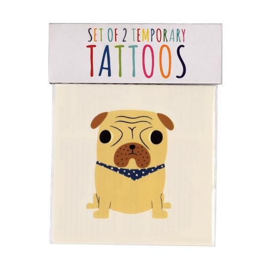 Set Of 2 Dog Temporary Tattoos Rex London