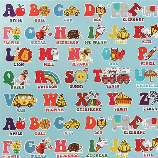 Alphabet Poster Wrapping Paper (5 Sheets) Rex London