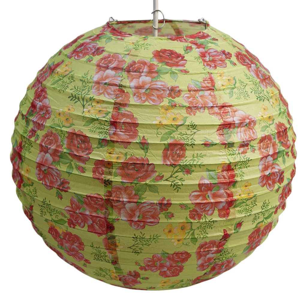 Lime Green Rose Paper Lampshade Rex London