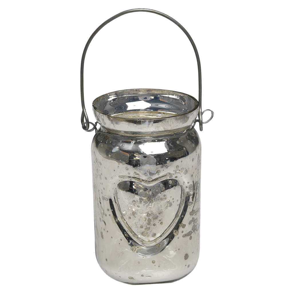 Silvered Jam Jar Tealight Holder Rex London