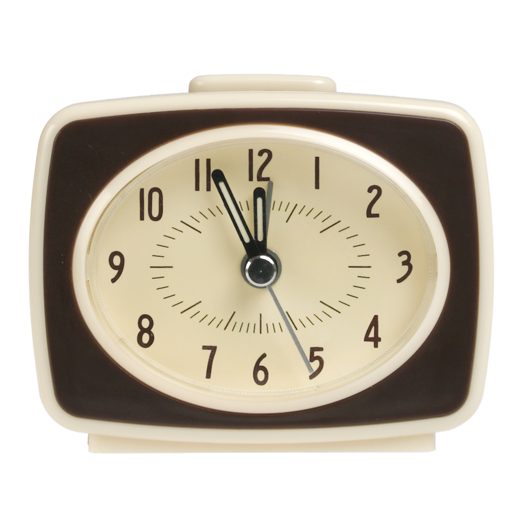 Retro Tv Style Brown Alarm Clock Rex London