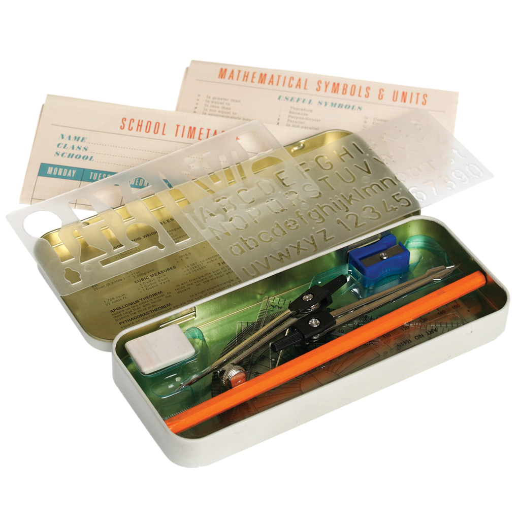 12 Piece Mathematical Instrument Geometry Set In A Tin Rex London