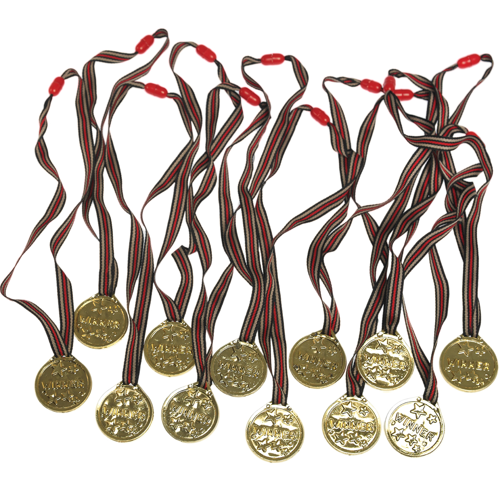 Set Of 12 Sports Day Winner's Medals Rex London