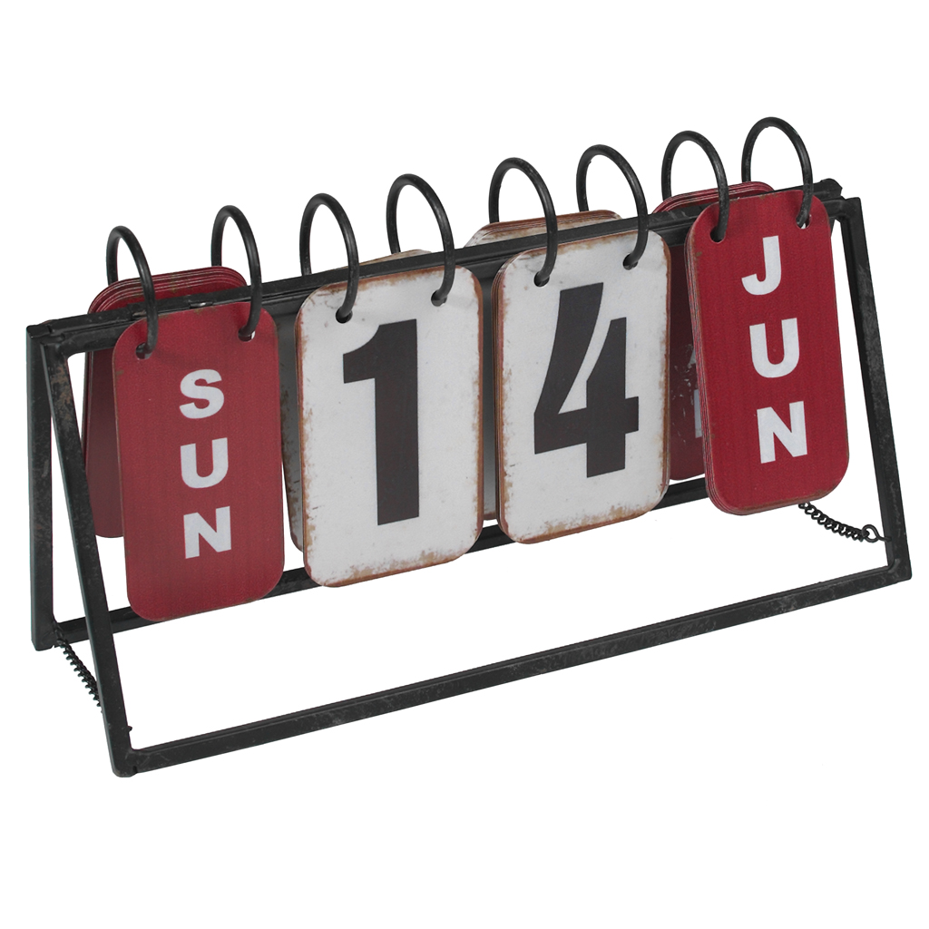 Industrial Style Metal Calendar Rex London