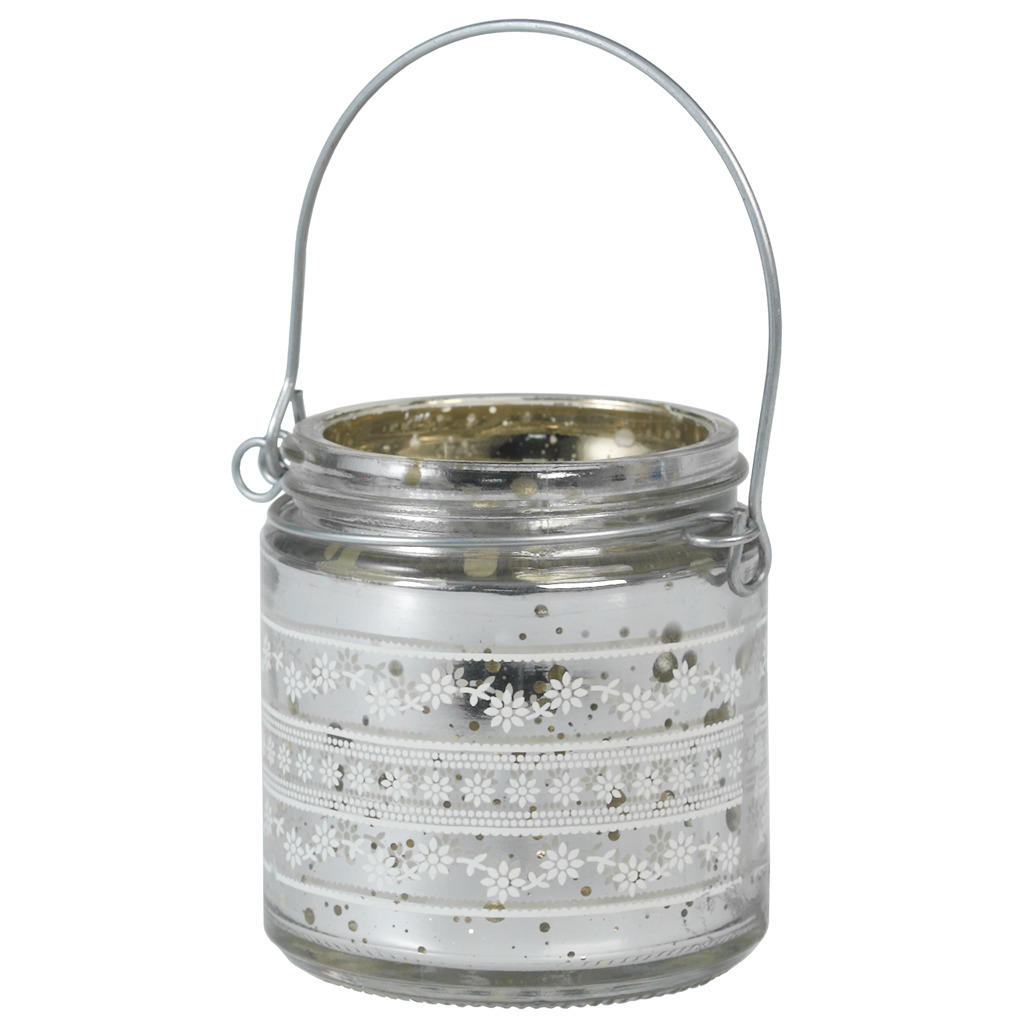 Hanging Vintage Silver Glass Tealight Holder Rex London