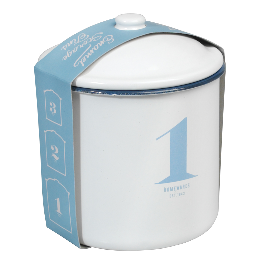 Set Of 3 Stacking Enamel Storage Containers Rex London