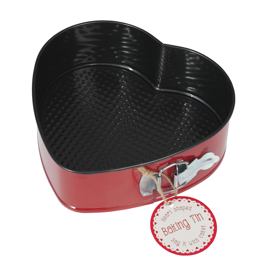 Red Heart Shaped Cake Tin Large Rex London