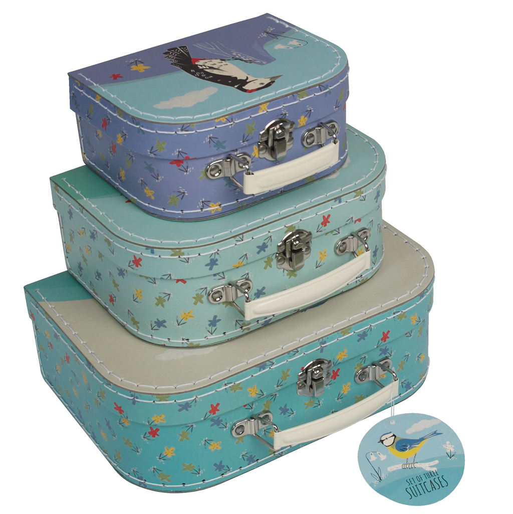 Set Of 3 Garden Birds Travel Cases Rex London