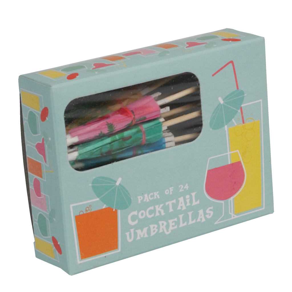 Pack Of 24 Assorted Cocktail Umbrellas Rex London