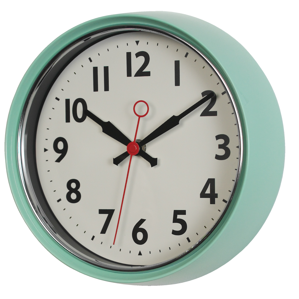 1950s Mint Green Metal Wall Clock Rex London Dotcift 1950s Mint Green Metal Wall Clock