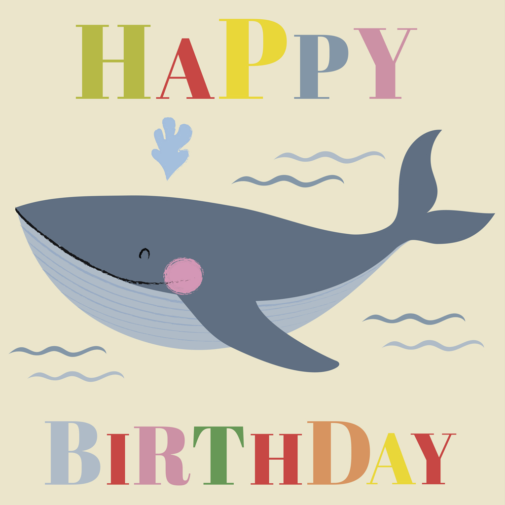 Blue Whale Birthday Card Rex London
