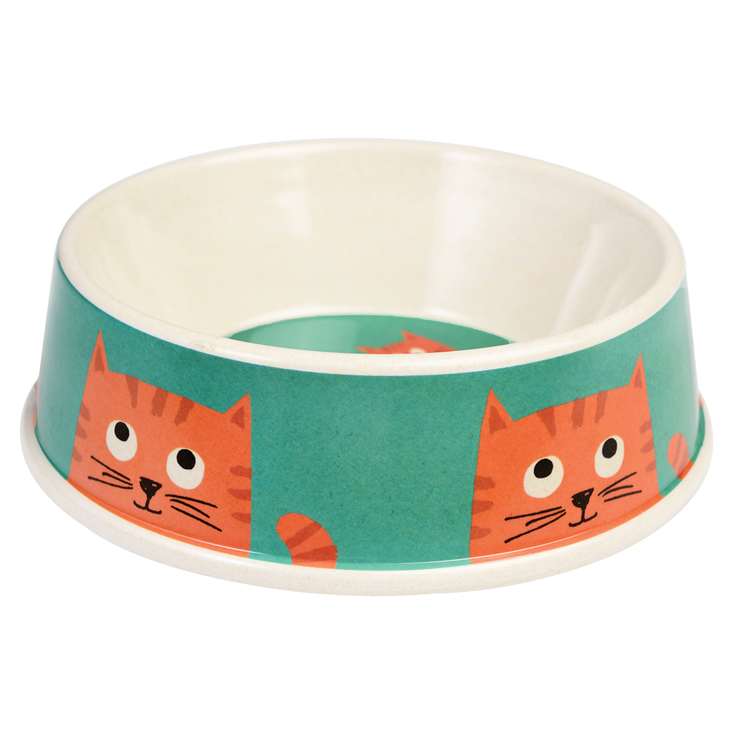 Chester The Cat Bamboo Cat Food Bowl Rex London