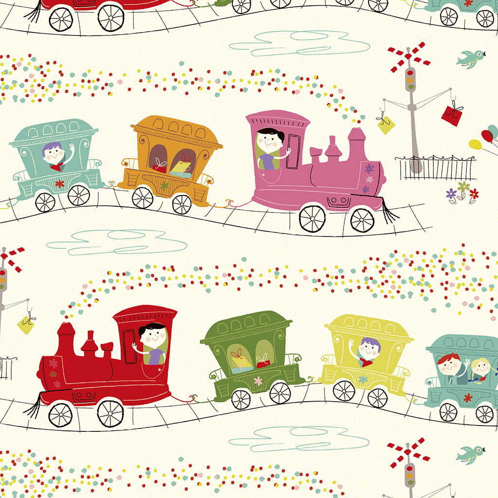 Party Train Gift Wrapping Paper (5 Sheets) Rex London