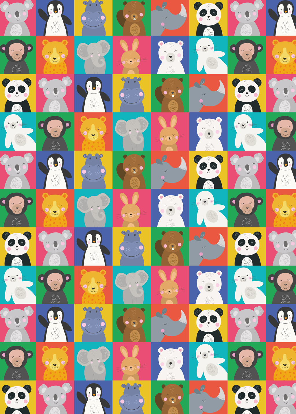 animal friends wrapping paper 5 sheets rex london dotcomgiftshop