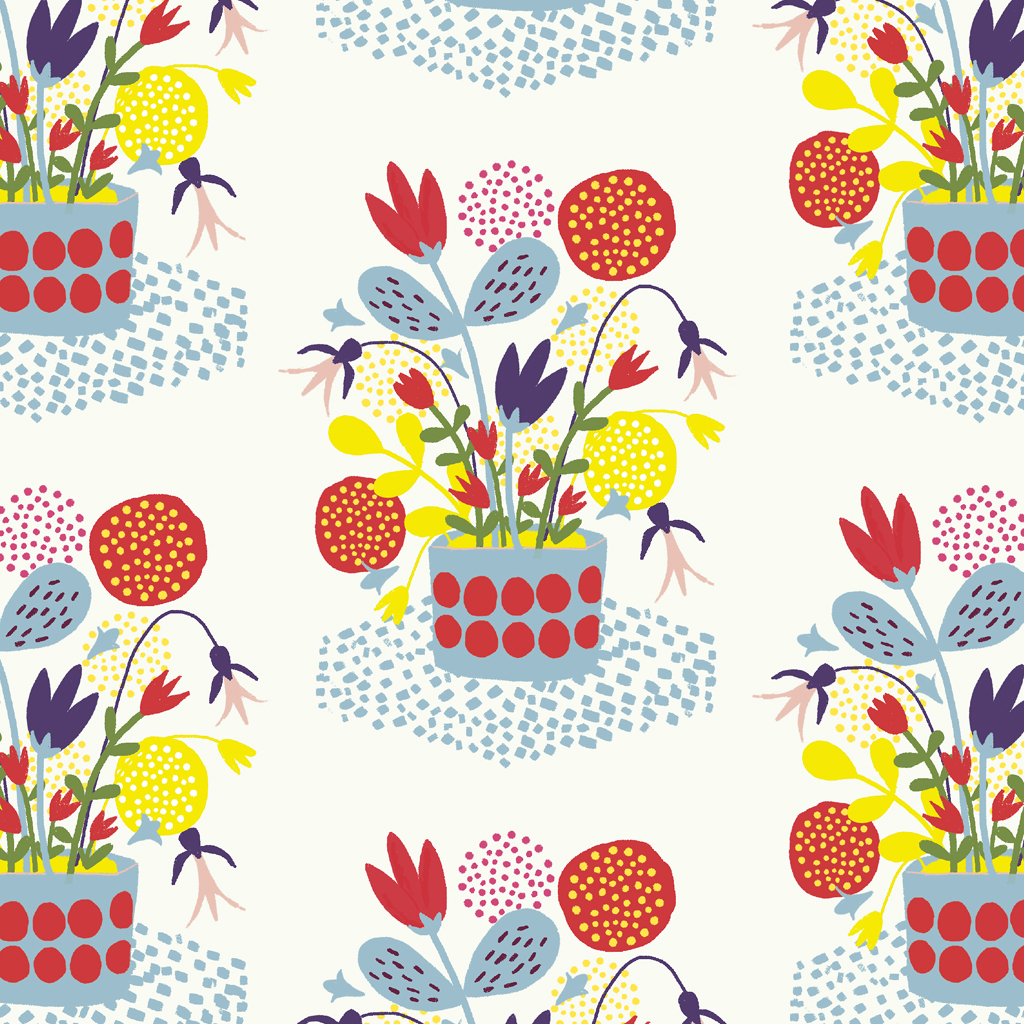 Flower Pot Wrapping Paper (5 Sheets) Rex London