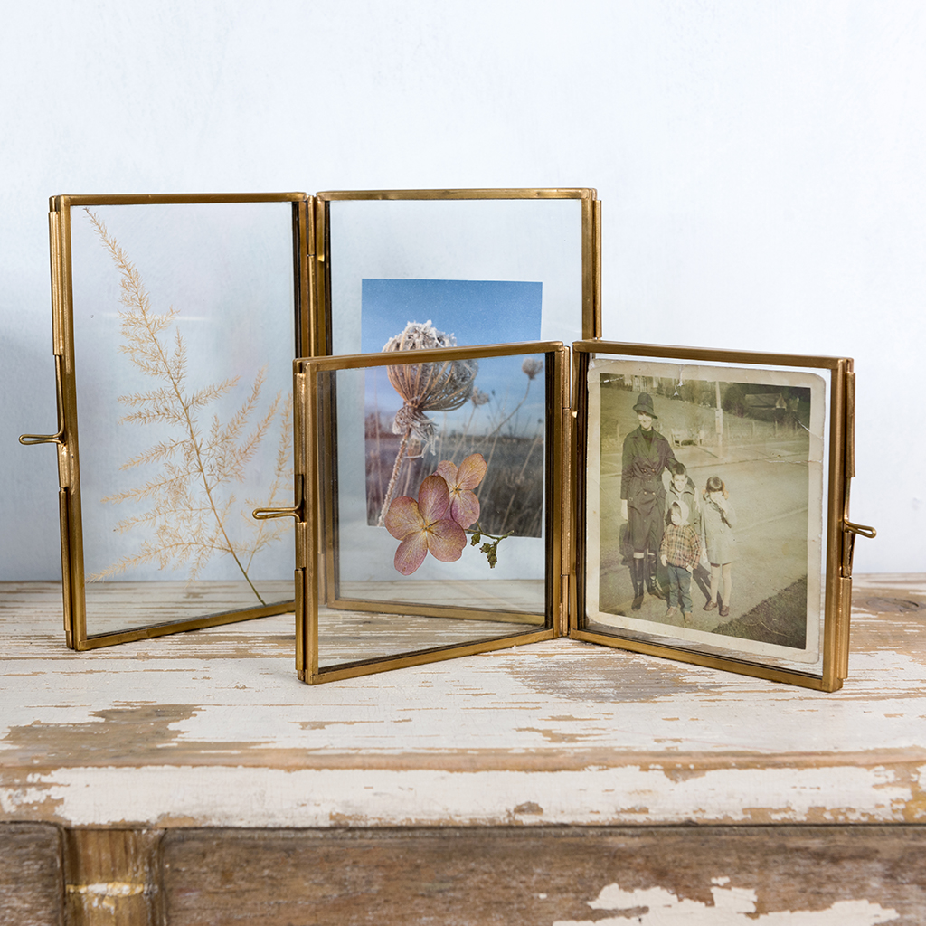 Brass 4 Sided Square Photo Frame Rex London Dotcift Brass Photo Frames