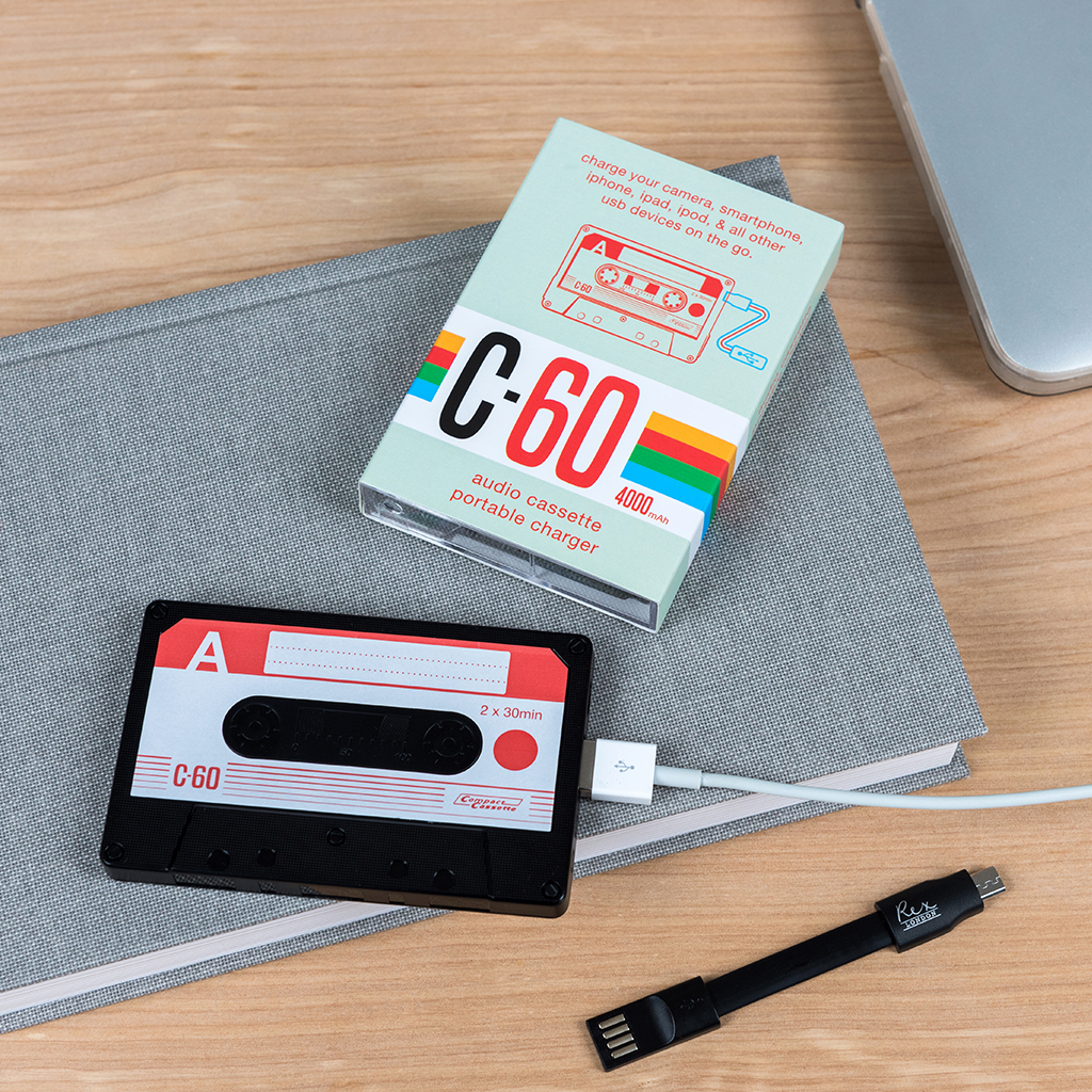 Cassette Tape Portable Usb Charger Rex London