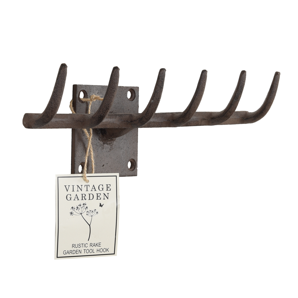 Cast Iron Garden Rake Hook Rex London