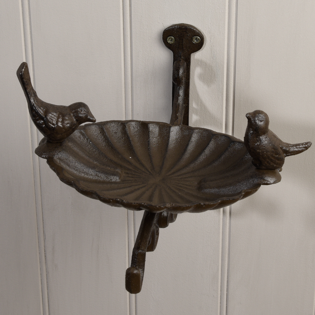 Cast Iron Mounted Bird Bath Rex London