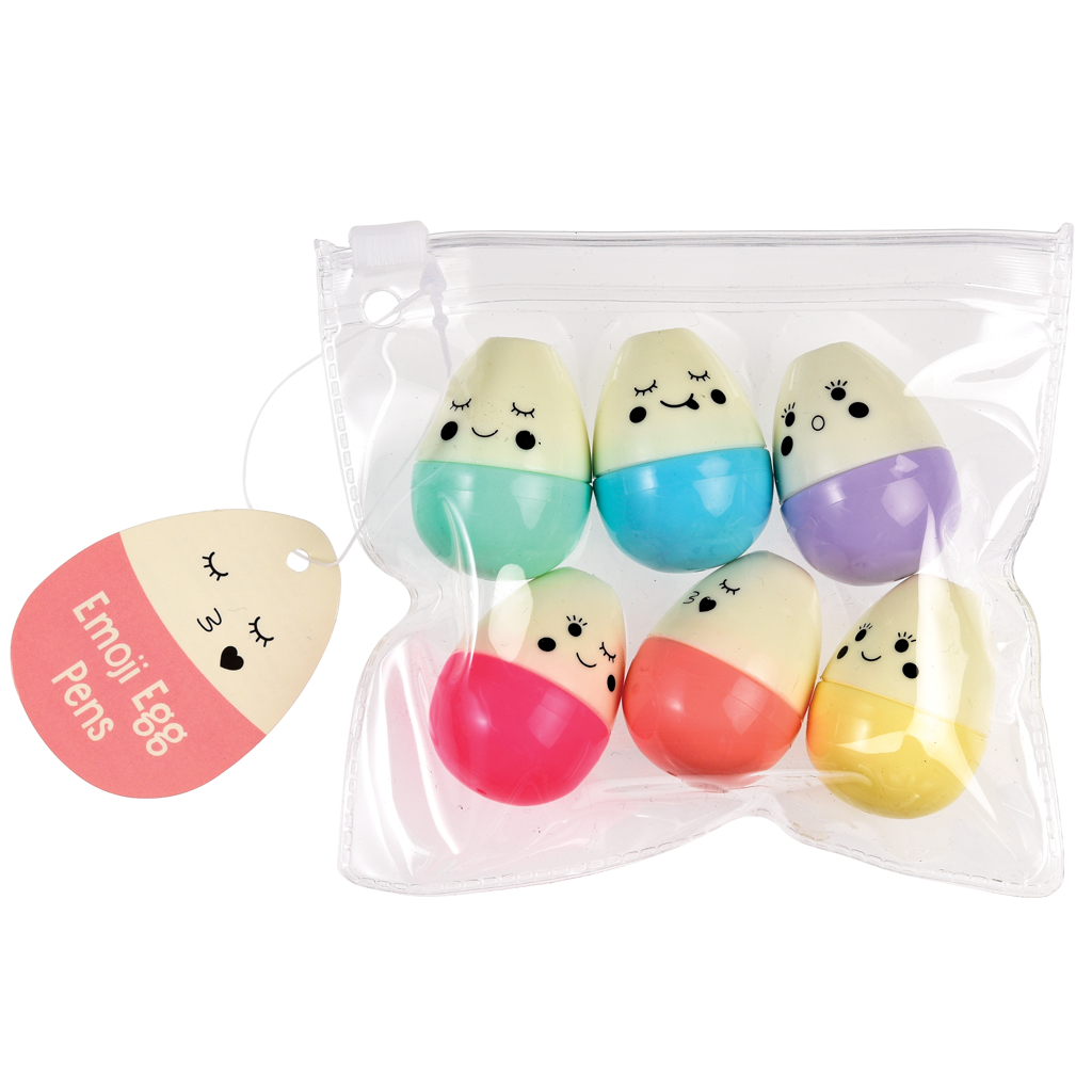 Emoji Egg Pens (pack Of 6) Rex London