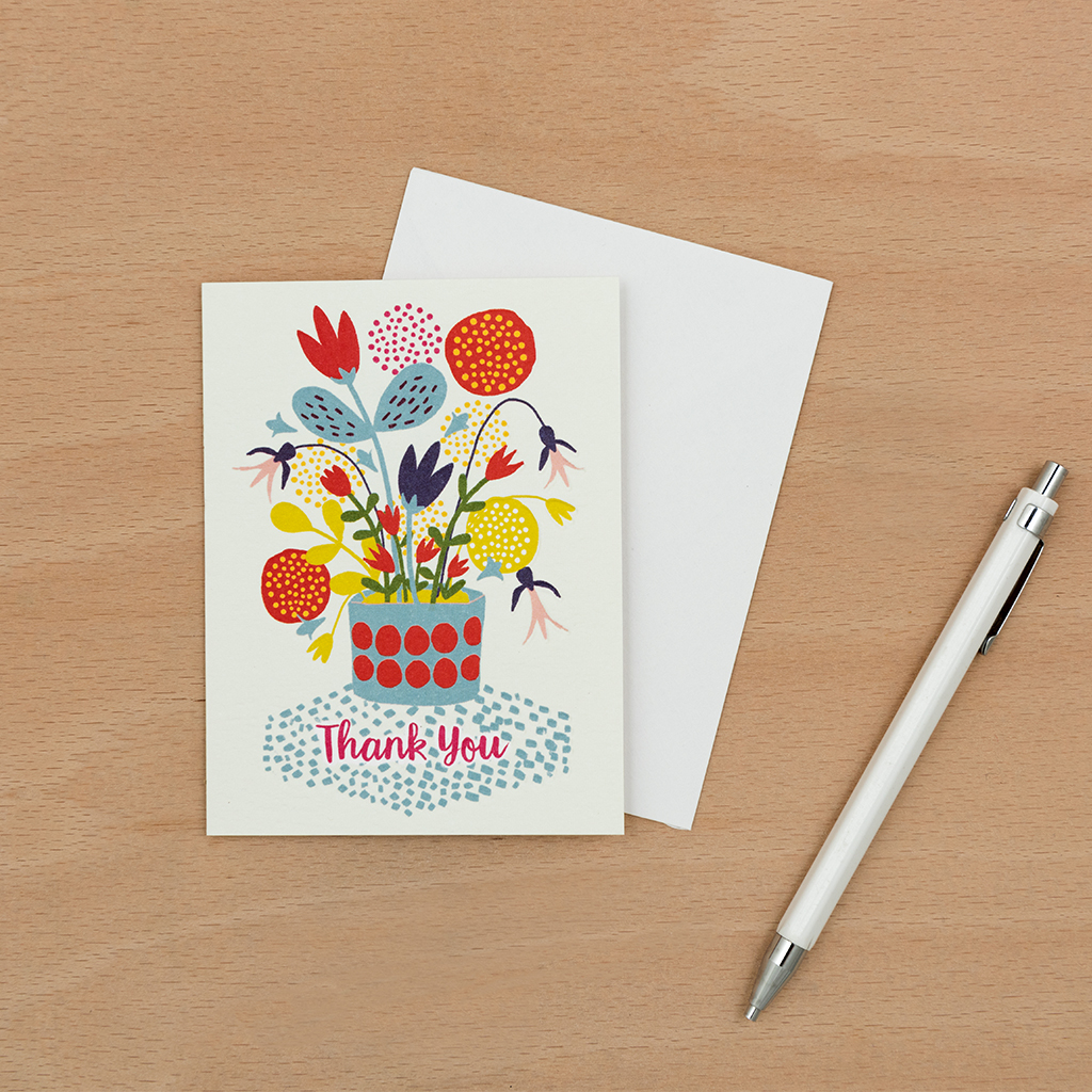 flower pot thank you card rex london dotcomgiftshop