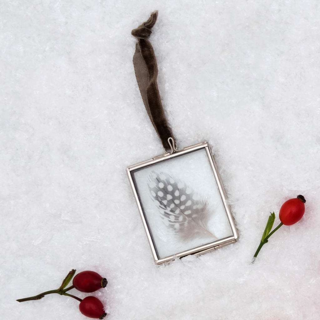 Glass Hanging Frame In Silver 5.5x4.5cm Rex London