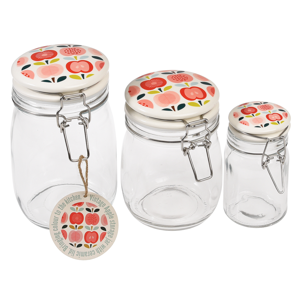 Large Vintage Apple Glass Jar Rex London