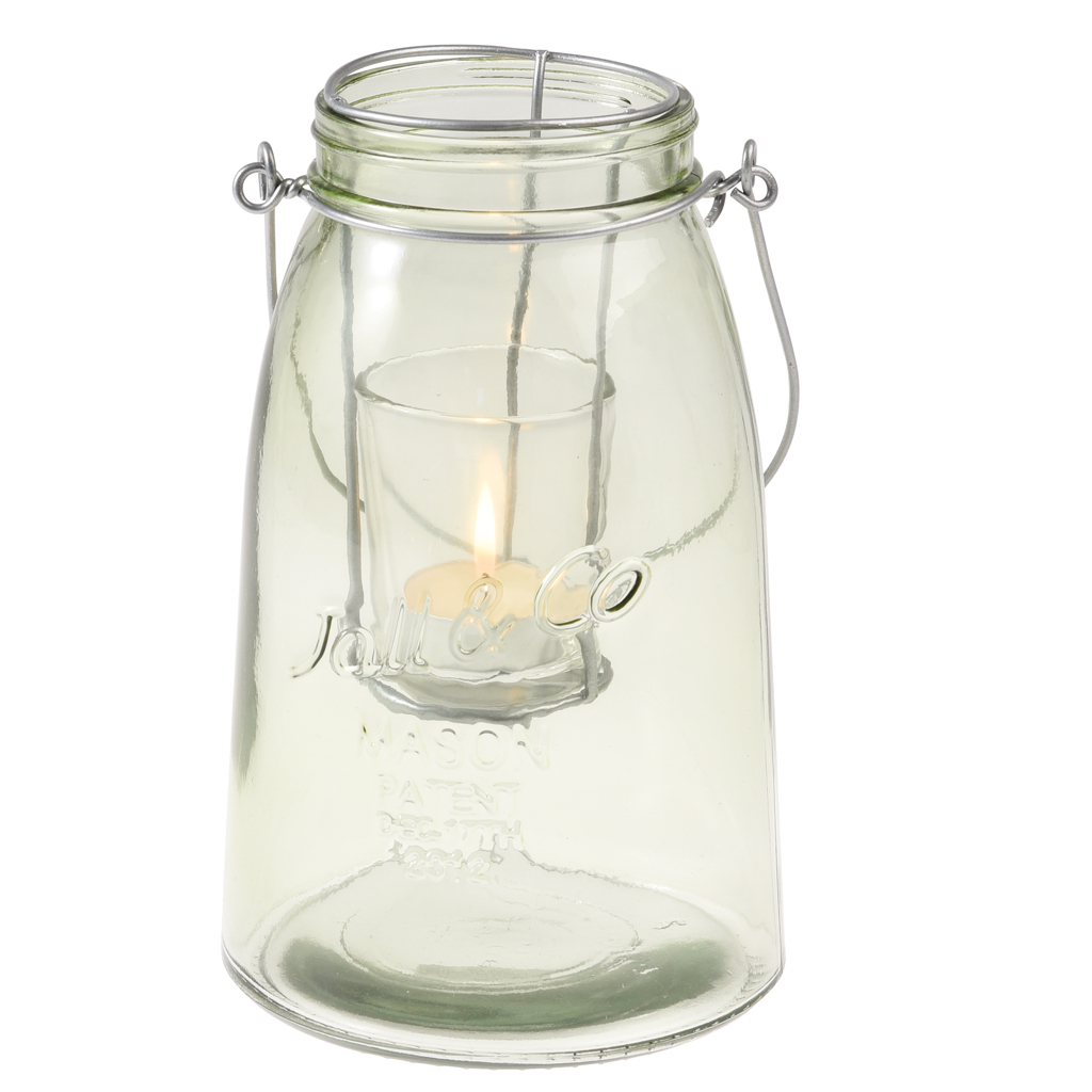 Green Mason Jar Tealight Holder Rex London