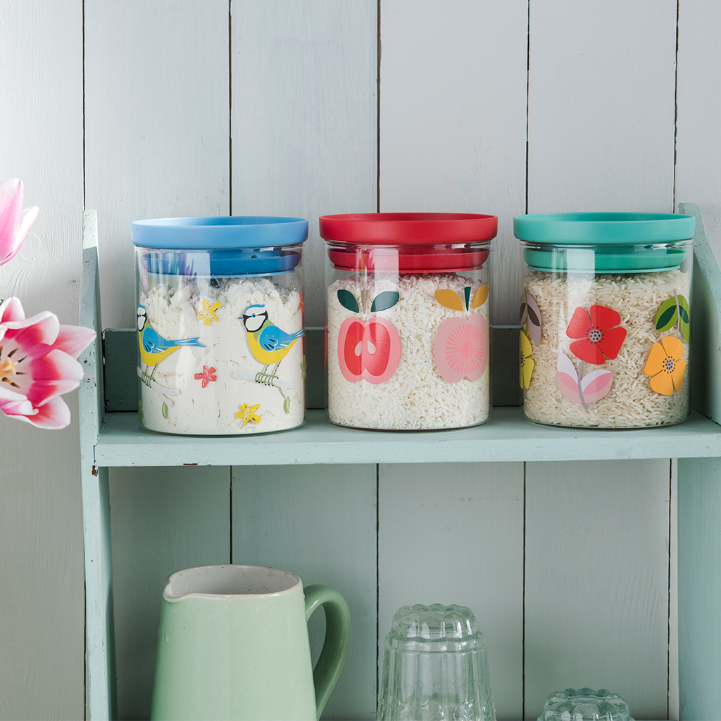 Mid Century Poppy Glass Storage Jar | Rex London ...