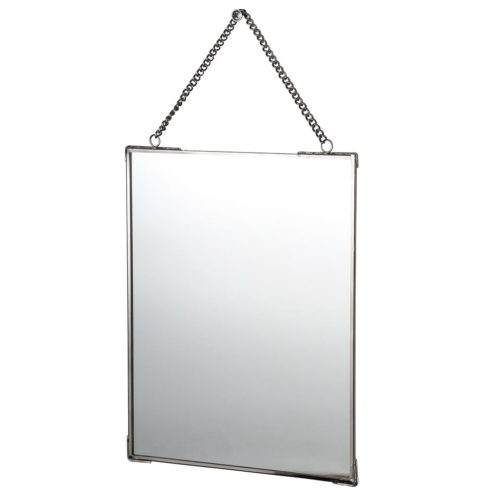 Hanging Brass Mirror In Silver 20x25cm Rex London
