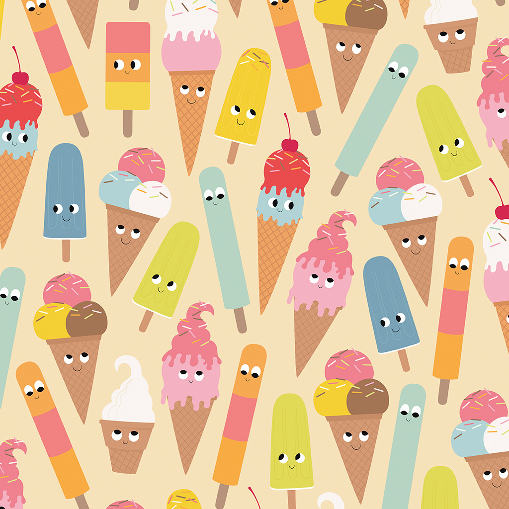 Ice Cream Friends Wrapping Paper (5 Sheets) Rex London