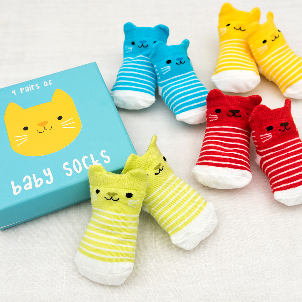 Kitten Baby Socks (4 Pairs) Rex London