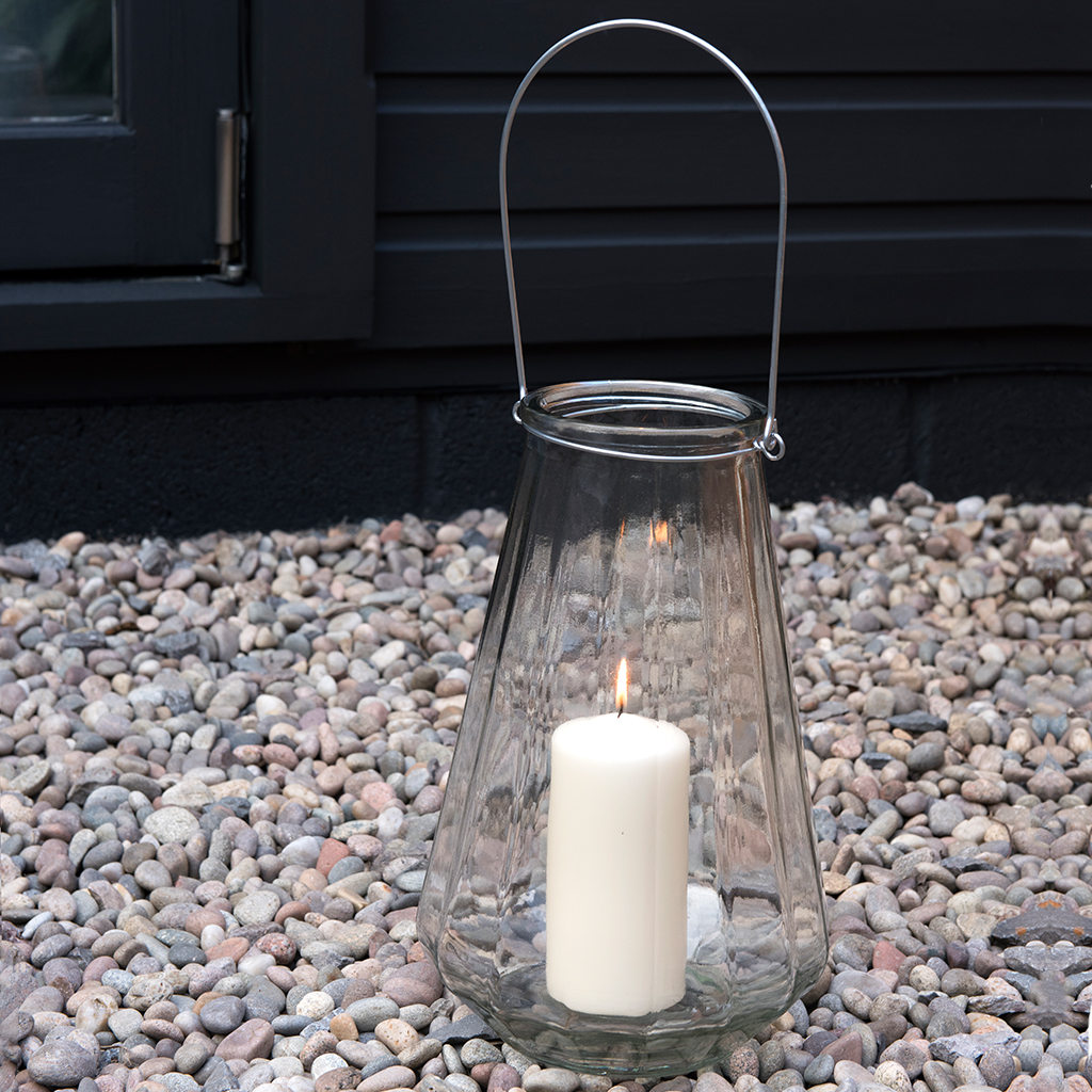 Large Geometric Clear Candle Holder Rex London